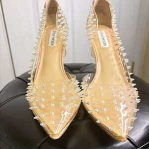 Steve Madden Clear Studded Spike Heels Size 10 Statement Stiletto Pumps